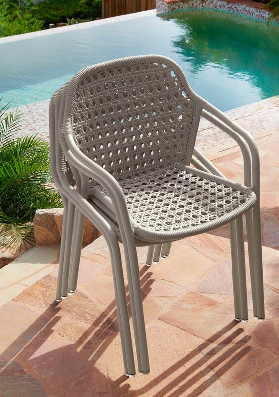 Fermob Croisette dining armchair, 2 pcs, clay grey, decoration image