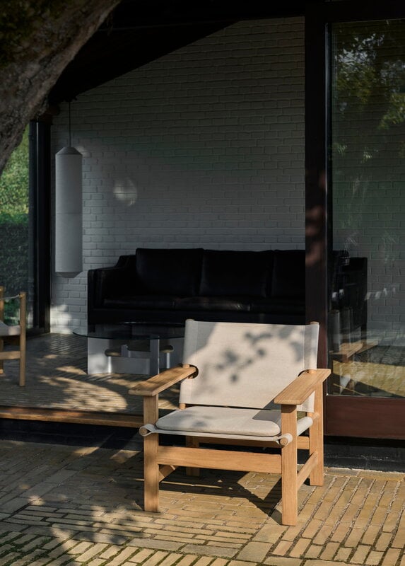 Fredericia Chaise Canvas, extérieur, teck, image décorative