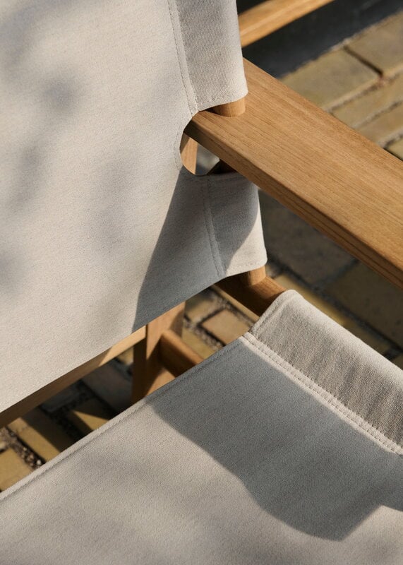Fredericia Chaise Canvas, extérieur, teck, image décorative
