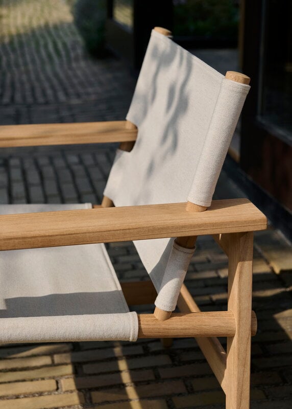 Fredericia Chaise Canvas, extérieur, teck, image décorative