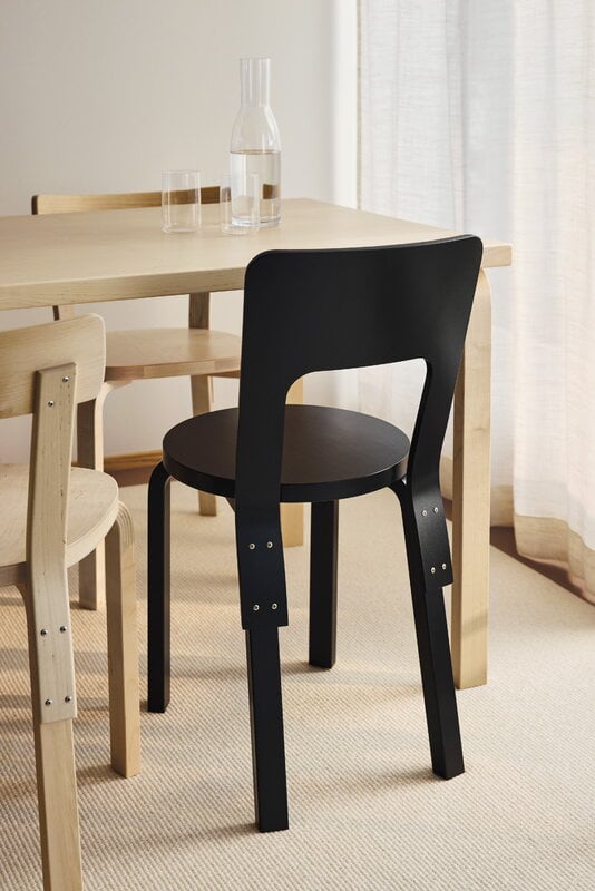 Artek Aalto chair 66, lacquered black, view 6