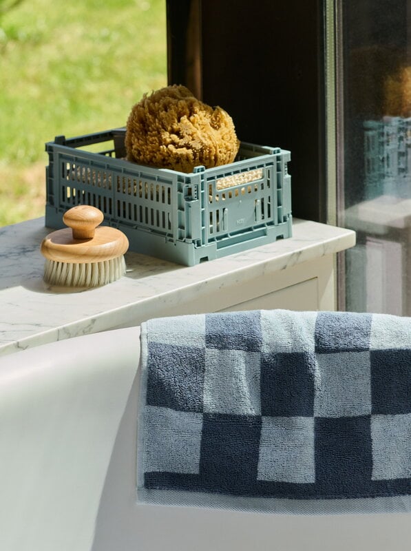 HAY Colour Crate Mini, recycled plastic, 2 pcs, dusty blue, decoration image