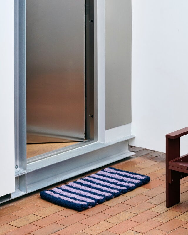 HAY Coco Stripe Wide door mat, lavender - navy, decoration image