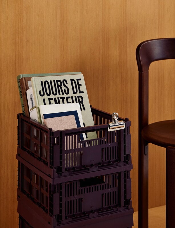 HAY Colour Crate, M Square, recycled plastic, bordeaux, decoration image