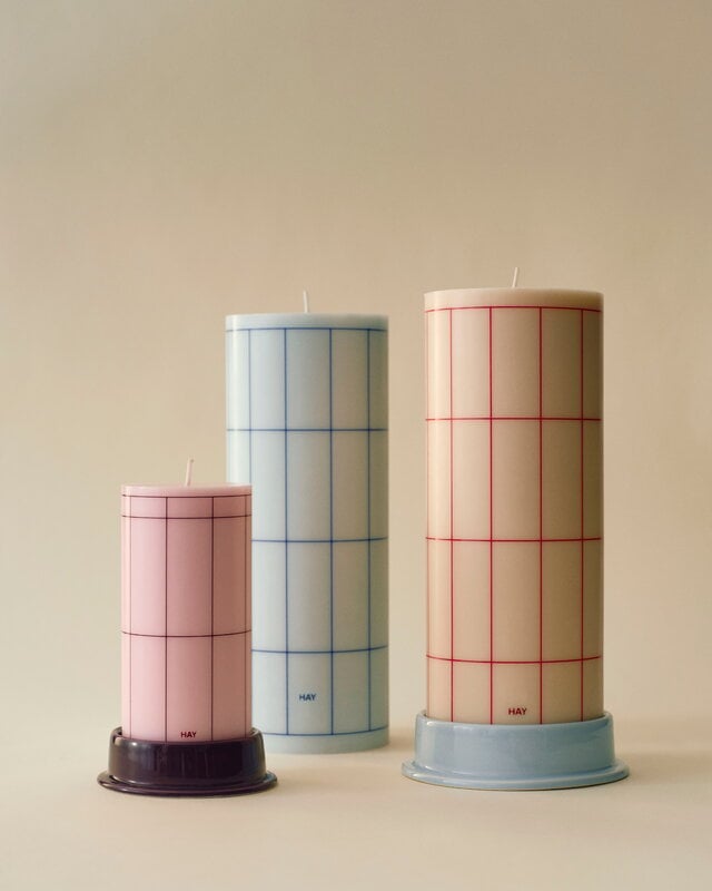 HAY Column candle, L, off-white - red, decoration image