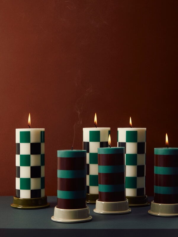 HAY Column candleholder, medium, army green, decoration image