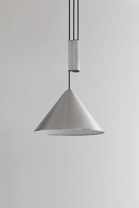 HAY Compass Adjustable pendant, 430, brushed aluminium, decoration image