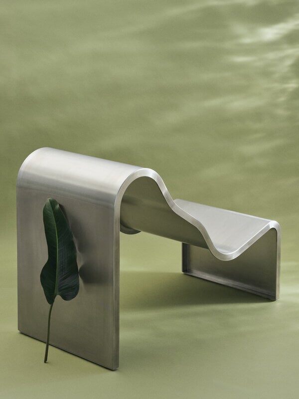 Muuto Dream view bench, 60 cm, brushed steel, decoration image