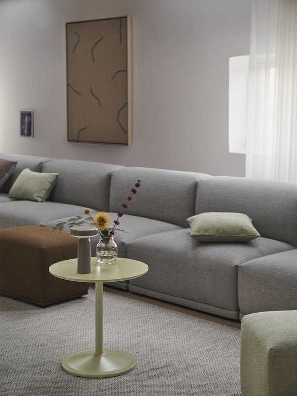 Muuto Soft side table, 41 cm, high, beige green, decoration image