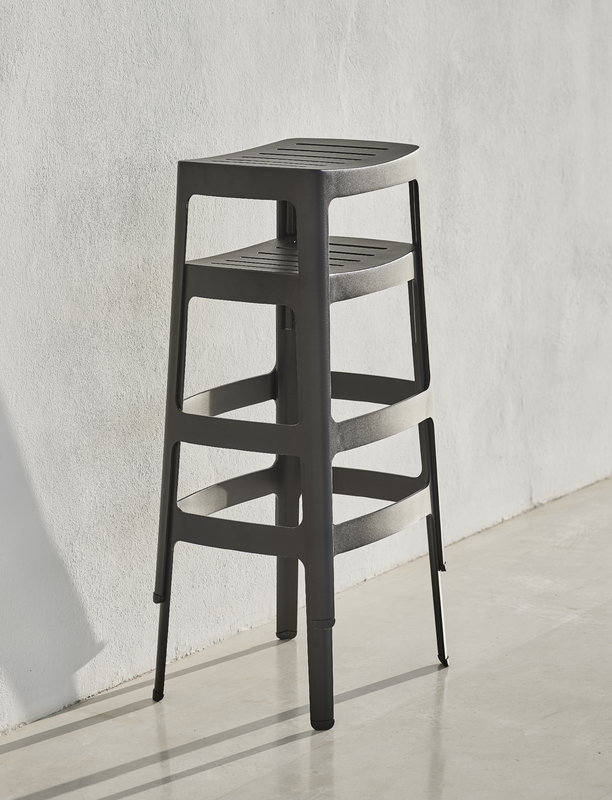 Caneline Cut bar stool, black Finnish Design Shop