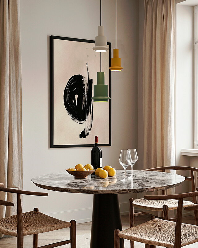 DCWéditions Chaumont pendant lamp, 15 cm, white - white ring, decoration image