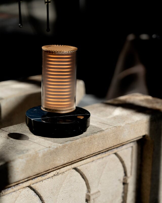 DCWéditions Frechin A portable table lamp, gold - black marble, decoration image