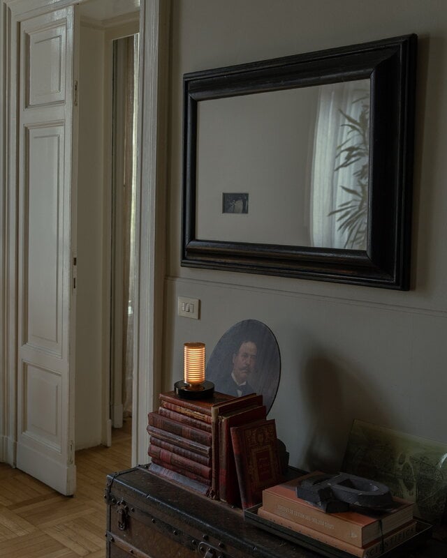 DCWéditions Frechin A portable table lamp, gold - black marble, decoration image