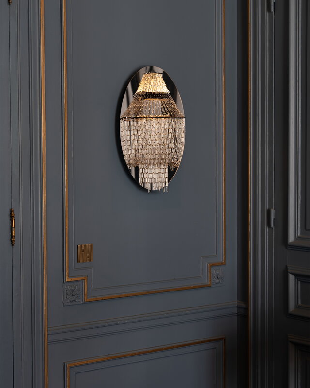 DCWéditions Lampe C Wandleuchte, Edelstahl - schwarz, dekorationsbild