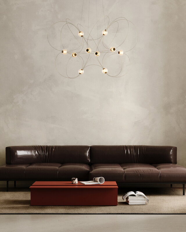 DCWéditions Munari 10 pendant lamp, gold, decoration image