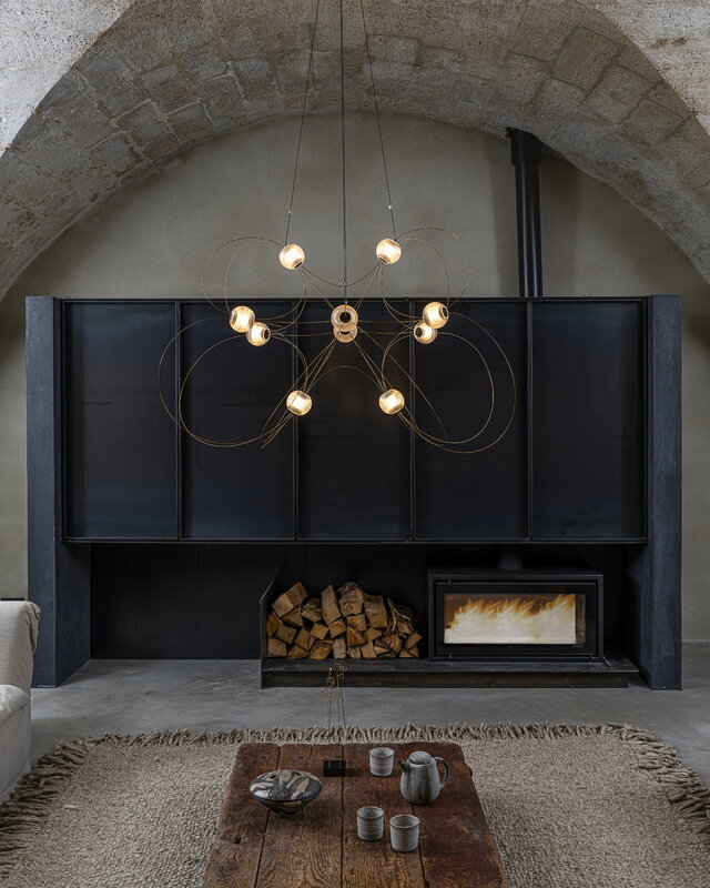 DCWéditions Munari 10 pendant lamp, gold, decoration image