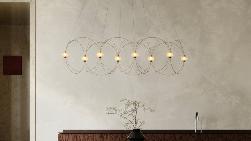 DCWéditions Munari 8 suspension, or, image décorative