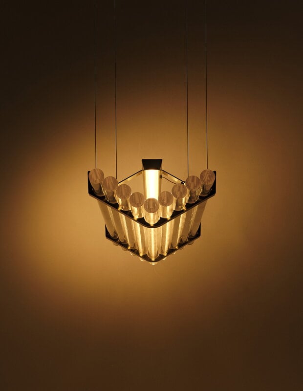 DCWéditions Lampada a sospensione Seagull, 1200 mm, bronzo, immagine decorativa