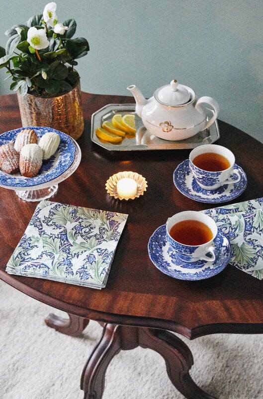 Havi William Morris serviette en papier, Granville, 20 pcs, bleu vert, image décorative