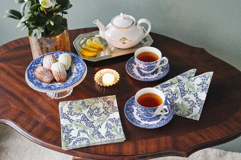 Havi William Morris serviette en papier, Granville, 20 pcs, bleu vert, image décorative