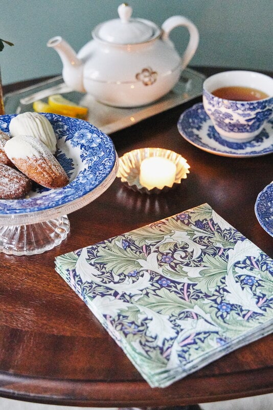 Havi William Morris serviette en papier, Granville, 20 pcs, bleu vert, image décorative