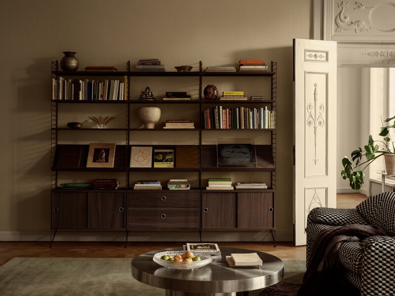 String Furniture String cabinet, 78 x 30 cm, roble oscuro, imagen de decoración