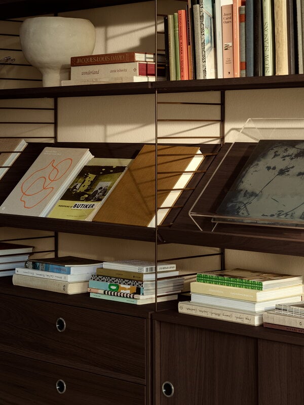 String Furniture String magazine shelf, 58 x 30 cm, dark oak