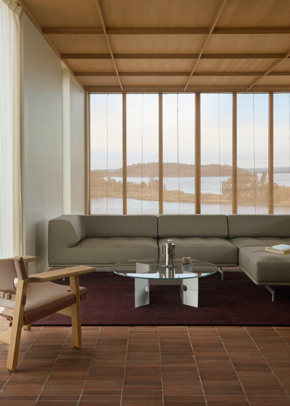 Fredericia Delphi Elements sohva, conf. A, harjattu alumiini - beige Keiga 242, sisustuskuva