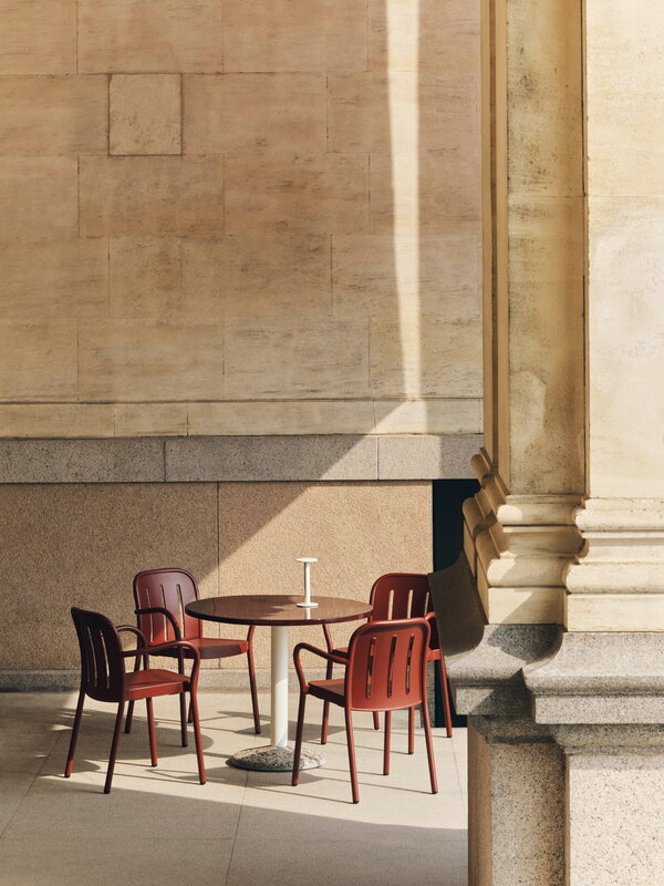 HAY Ceramic table, 90 cm, bordeaux, decoration image