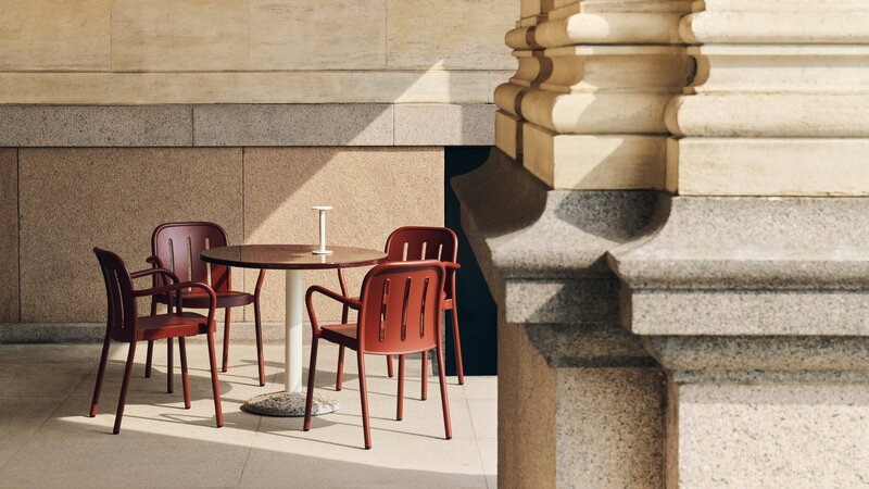 HAY Ceramic table, 90 cm, bordeaux, decoration image