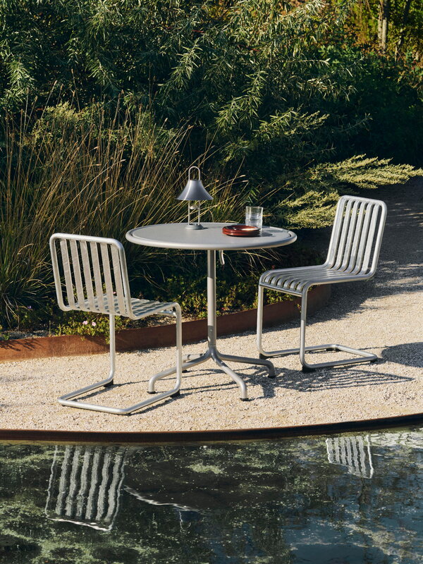 HAY Deville table, diam. 80 cm, silver grey, decoration image
