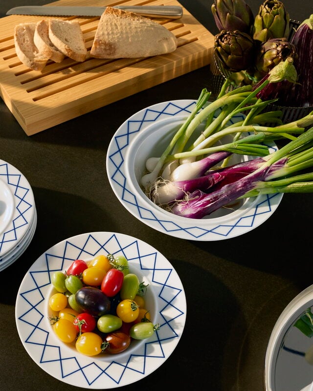 Alessi La Bella Tavola and My Beautiful China plate, 27 cm, white - blue, decoration image