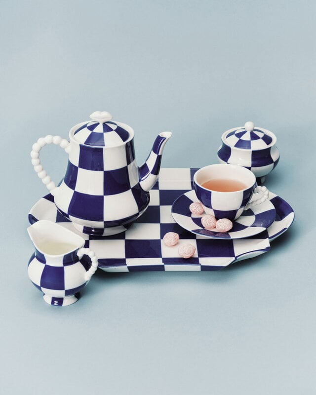 Serax Fête des Bêtes sucrier, bleu - blanc, image décorative