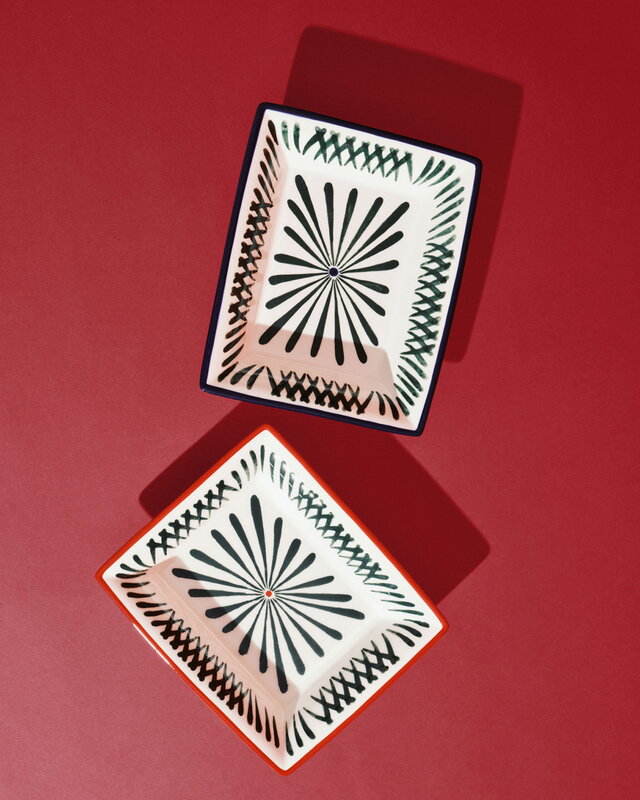 Serax Bazaar rectangular plate, red - green, decoration image