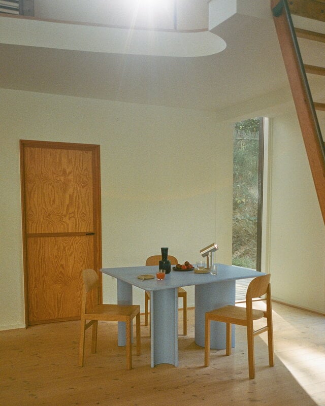 Muuto Re-norm table, 130 x 120 cm, light blue, decoration image