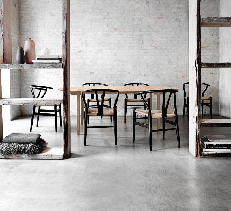 restaurant walgelijk Klooster Carl Hansen & Søn CH24 Wishbone chair, soft black - natural cord | Finnish  Design Shop