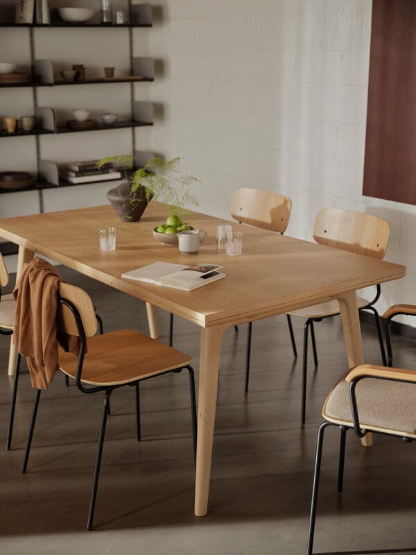 FDB Møbler C65 Åstrup extendable dining table, 90 x 170 cm, lacquered oak, decoration image