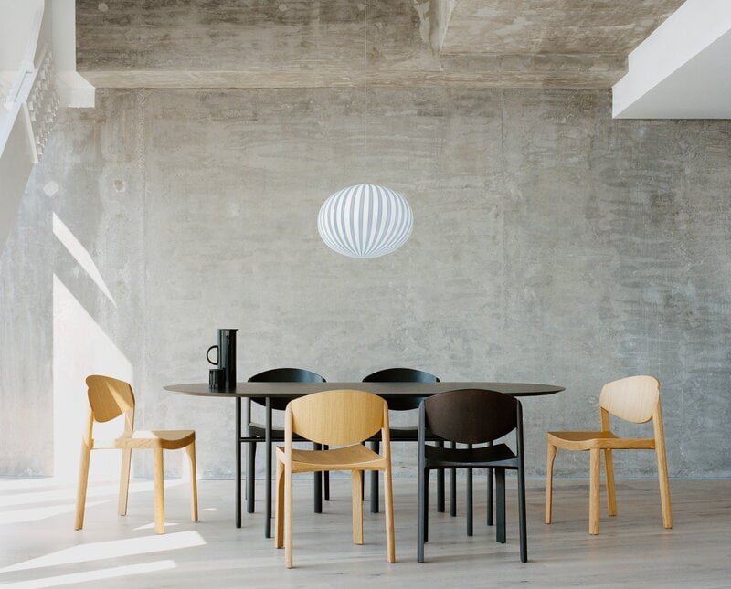 Established & Sons  Lampada a sospensione Filigrana S4, ellisse 450 mm, canne blu, vista 2