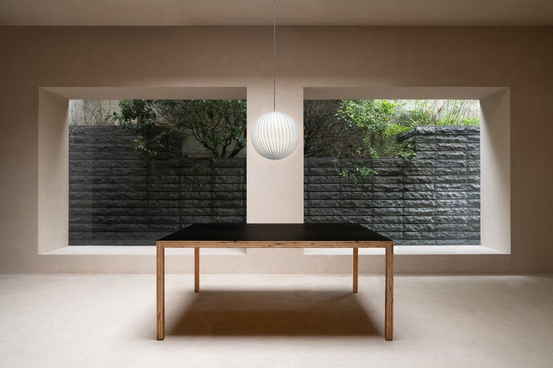 Established & Sons  Filigrana S5 suspension lamp, globe 500 mm, blue canes, view 2