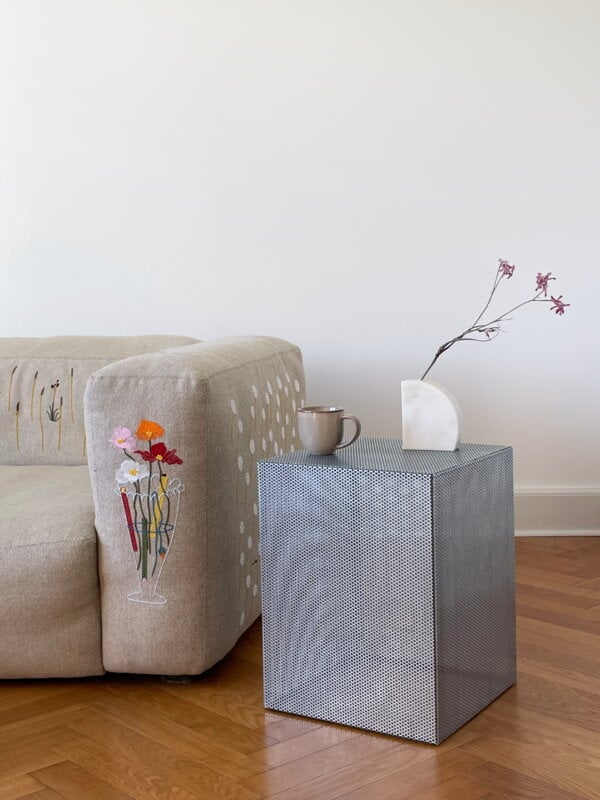 Fólk Reykjavík Venti side table, galvanized steel, decoration image