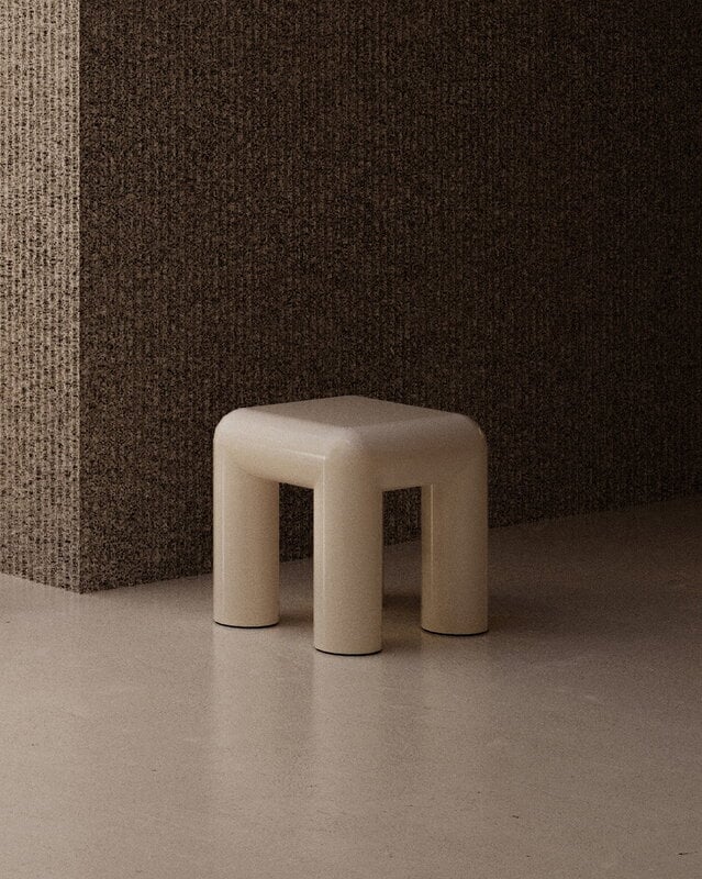 FORMARKIVET Cubio stool, 45 cm, light beige, decoration image
