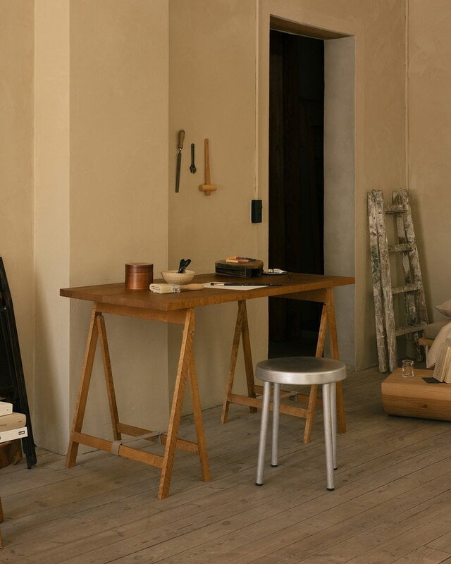 Frama Folding Flat Trestle table, warm brown birch, view 16