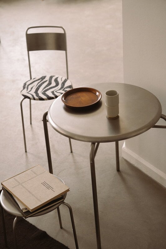Frama Petit Rond table, 65 cm, stainless steel, decoration image