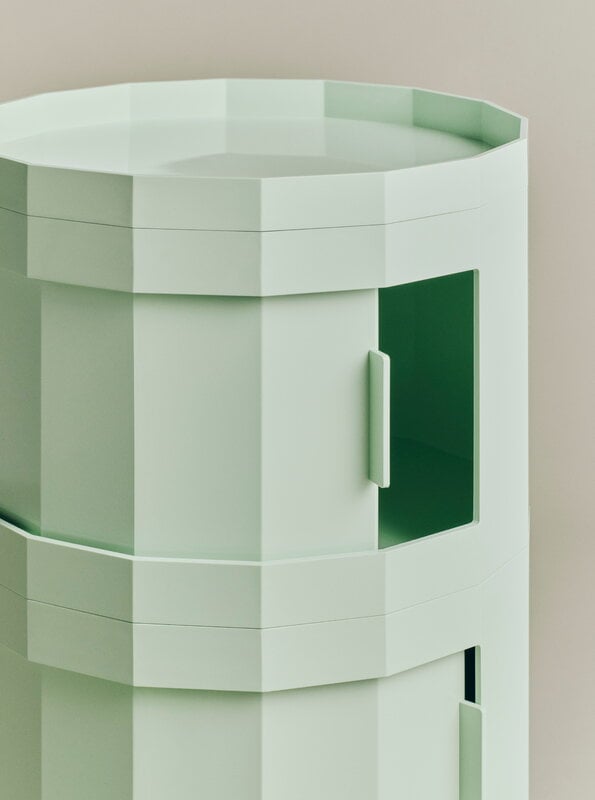 HAY Facet cabinet 110, incl. feet and castors, soft mint, decoration image