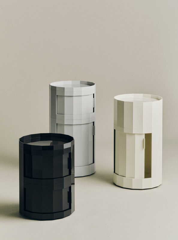 HAY Facet cabinet incl. feet and castors, high, eggshell | Finnish