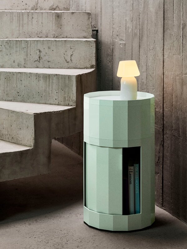 HAY Facet cabinet incl. feet and castors, high, soft mint