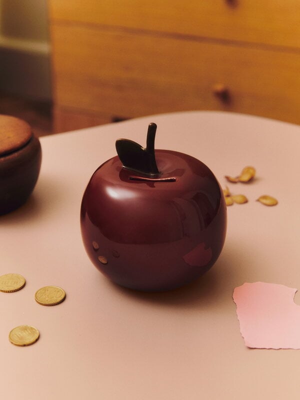 Ferm Living Apple money bank, deep red, decoration image
