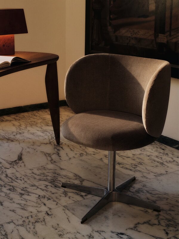 Ferm Living Feve table with a drawer, 86 x 160 cm, walnut, decoration image