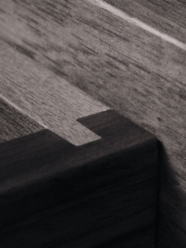 Ferm Living Feve table with a drawer, 86 x 160 cm, walnut, decoration image
