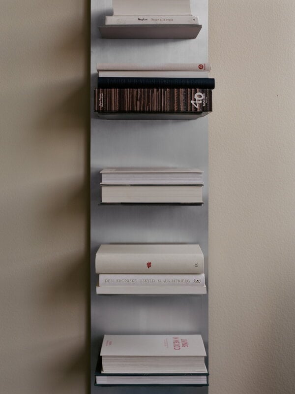 Ferm Living Lager wall shelf, tall, aluminium, decoration image